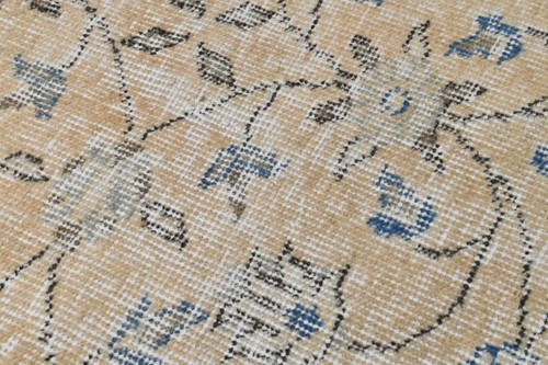 BEIGE Turkish Oushak Rug 2x4 Vintage Handmade Anatolian Small Doormat Kilim - Picture 4 of 9