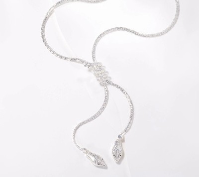 Attitudes by Renee silberfarbene Lariat Schlangenhalskette 18 Zoll
