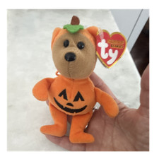 Ty Beanie Babies Halloween Pumpkin Costume Bear Beanbag Plush w/ Tag 1998