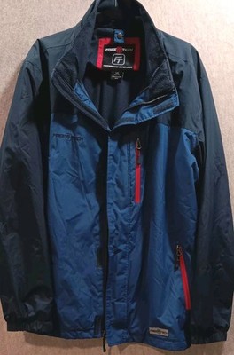 Men's Free Touch Jacket Preformance Outerwear Double Layered Blue/Black Large 
