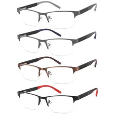 4 Pack Reading Glasses for Men, Blue Light Blocking Computer Readers, Anti UV...