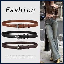 1pcs Women's Belt Fashion Pin Buckle Thin Belt Genuine Luxury Soft Belt Women