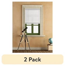 (2 pack) 1" Cordless Vinyl Light Filtering Blinds, 1-Piece, White, 35" W x 64" L