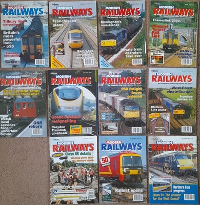 Modern Railways 1996 - 11 Ausgaben (Jan - Aug, Okt - Dez) Ian Allan Publikation