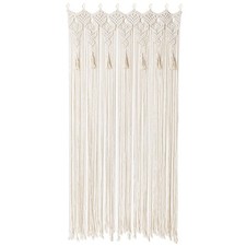 Boho Macrame Curtain Handmade String Curtain with Tassel Large Macrame Wall H...