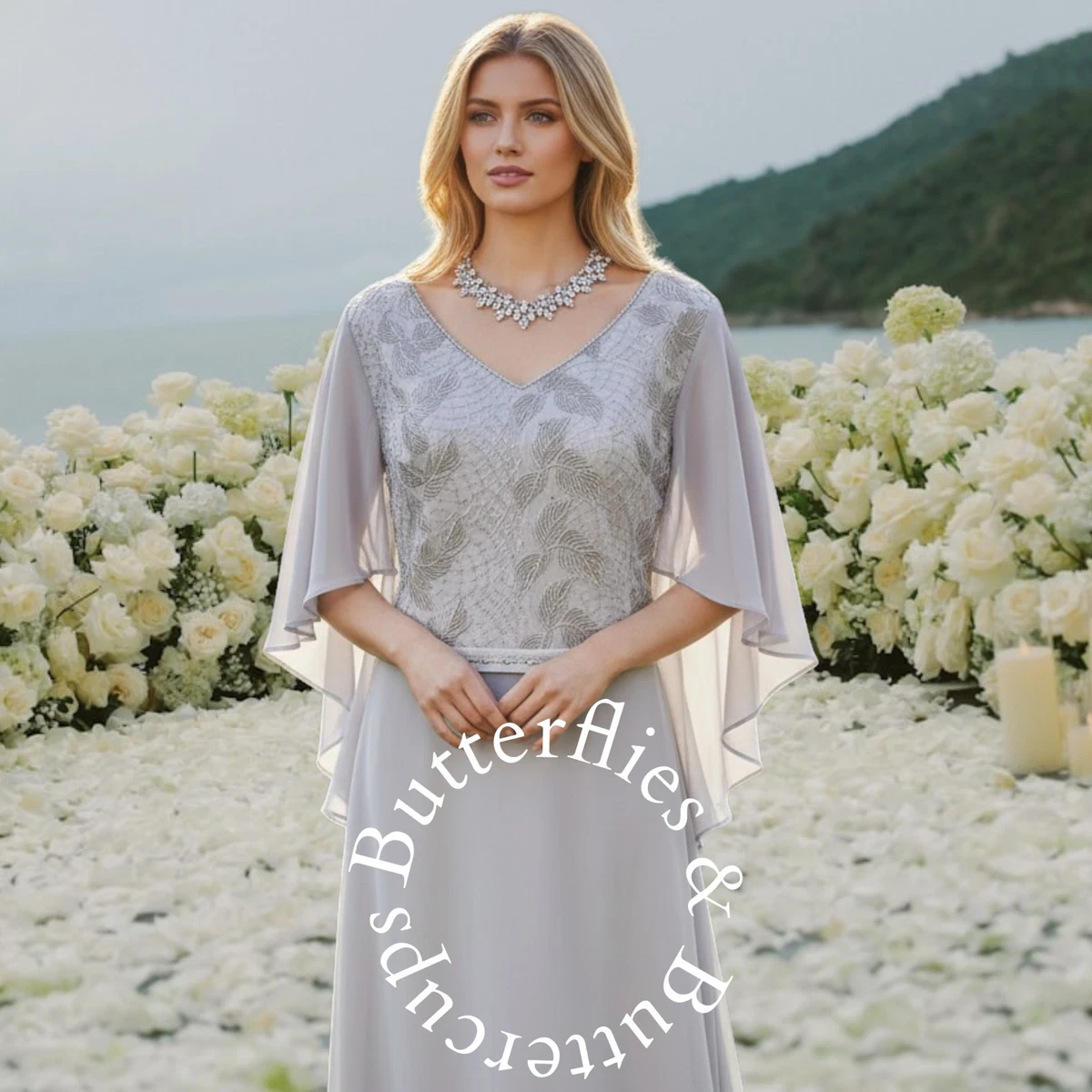 sachin and babi light blue dress Irresistible Off-The-Shoulder Printed Dress, Silver, Style IT7736TJ | Free  UK & Ireland Shipping