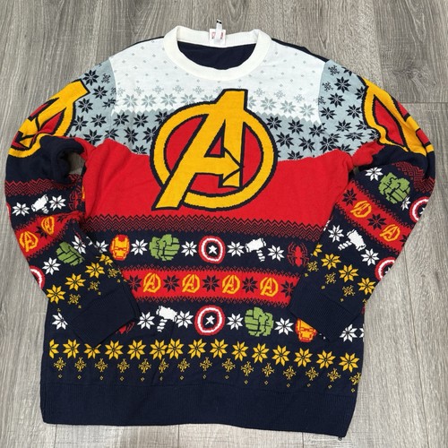 Marvel Avengers Ugly Christmas Sweater Adult Xl Excellent Condition