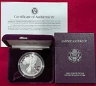 1991 US MINT AMERICAN EAGLE  -   ONE OUNCE SILVER PROOF COIN WITH COA