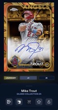 TOPPS BUNT DIGITAL 2024 GILDED COLLECTION MIKE TROUT ROSE GOLD LEGENDARY 25CC