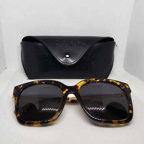 Diff Eyewear Bella Tortoise Polarized Sunglasses TO-PK10P w Case & Diff Wipe
