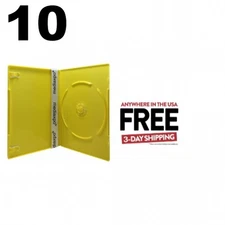 10 SLIM Solid Yellow Color Single DVD Cases 7MM ** 1-3 DAY