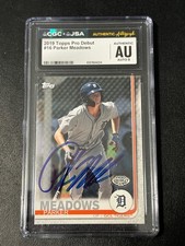Parker Meadows autograph signed 2019 Topps Pro Debut baseball card CGC JSA