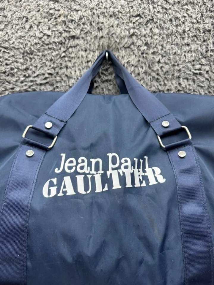 Bolso de Lona Jean Paul Gaultier Perfumes Estampado Gráfico Logo Azul Marino Foto 3 de 4
