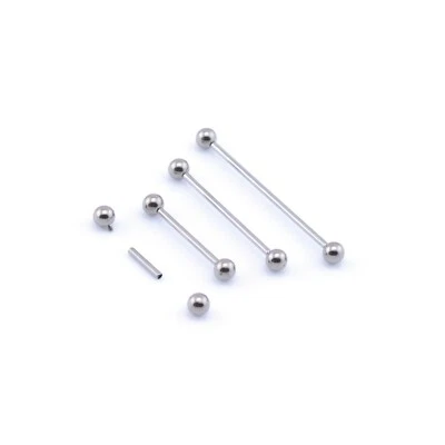 Steel Tongue Bar Straight Barbell Piercing Tragus Nipple Bar Internally Threaded - Image 1 of 4