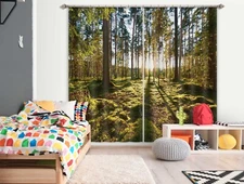 3D Sunshine Forest ZHUA3216 Photo Curtain Window Blockout Fabric Amy 2023