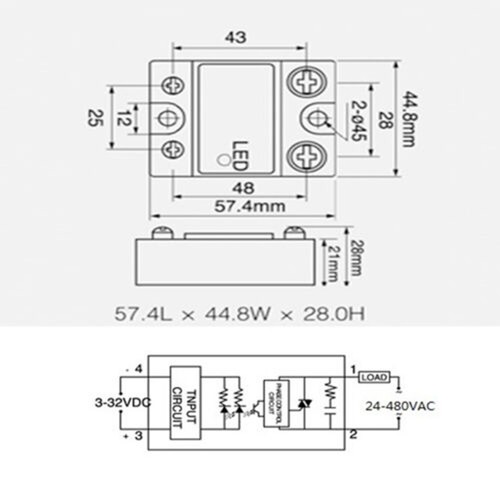 YHD48120A para relé de estado sólido YANGJI SSR 120A DC3-32V control AC24-480V DC-AC - Imagen 5 de 5