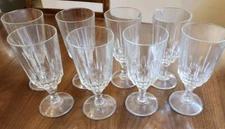Set Of 8 Vintage Crystal  Water Goblet Iced Tea Glass Wine Stem 