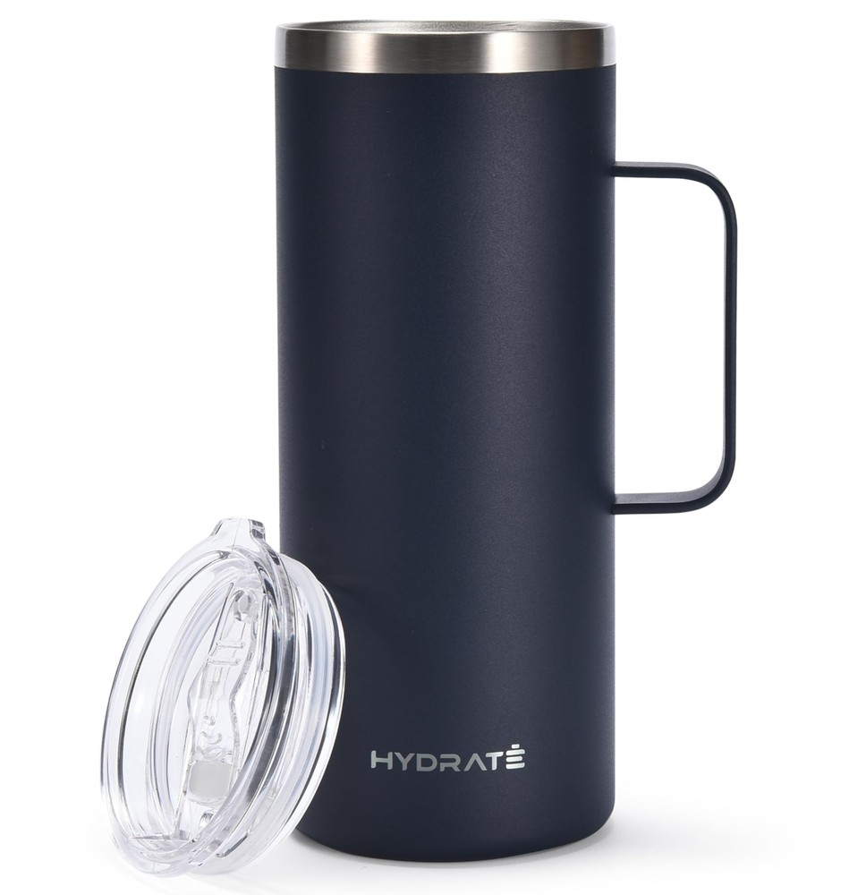 Tumbler with Handle 32oz, Dark Cyan - Stainless Steel Reusable Travel Mug, Me...