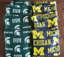 8 CORNHOLE BEAN BAG CORNHOLE MSU U of M MICHIGAN STATE SPARTANS Wolverine