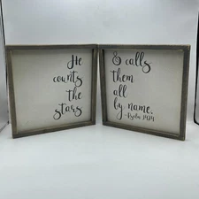 Psalm 147:4 Set of 2 Beautiful 10x10 Wall Decor Signs