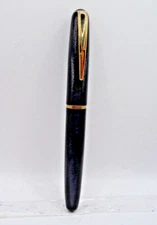 Tombow Zoom #919 Black Leather-look rollerball pen=new refill installed