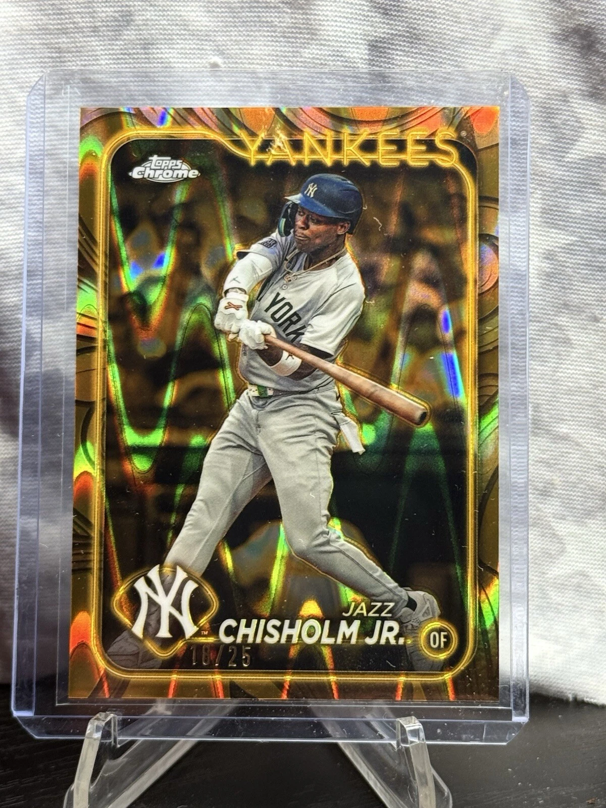 2024 Topps Gilded Collection - Gold RayWave Refractor #66 Jazz Chisholm /25