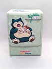 POKEMON CENTER JAPAN SNORLAX'S YAWN FLIP DECK BOX CASE LEATHER - HIGH QUALITY -