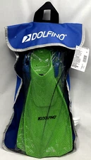 Dolfino Youth 4 Piece Neon Green Snorkel Set Backpack, Mask, Fins, & Snorkel