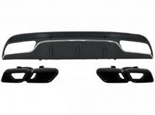Diffusor f&uuml;r Mercedes W205 S205 14-20 C63 Look Auspuff Tipps Schwarz Sport Paket