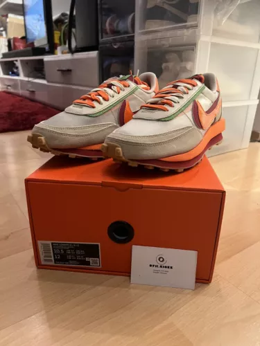 NIKE x Sacai x Clot LDWaffle Net Orange Blaze EU 44.5 US 10.5 UK 9.5