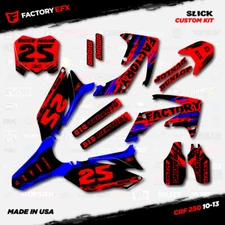 Red Black Blue Slick Racing Graphics Kit fits Honda CRF250R 10-13 Crf 250 Crf250