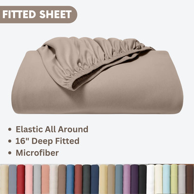Fitted Sheet Full 16  Extra Deep Pocket Elastic Bed Sheets Twin Full King Queen