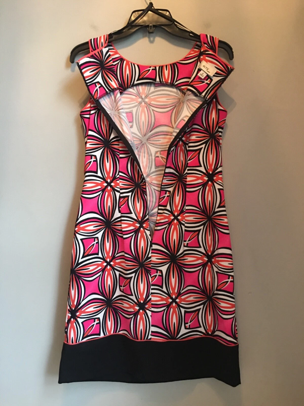 Abito Alyx Limited Cambio Senza Maniche Donna 6 Rosa Arancione Elasticizzato Stampa Geometrica