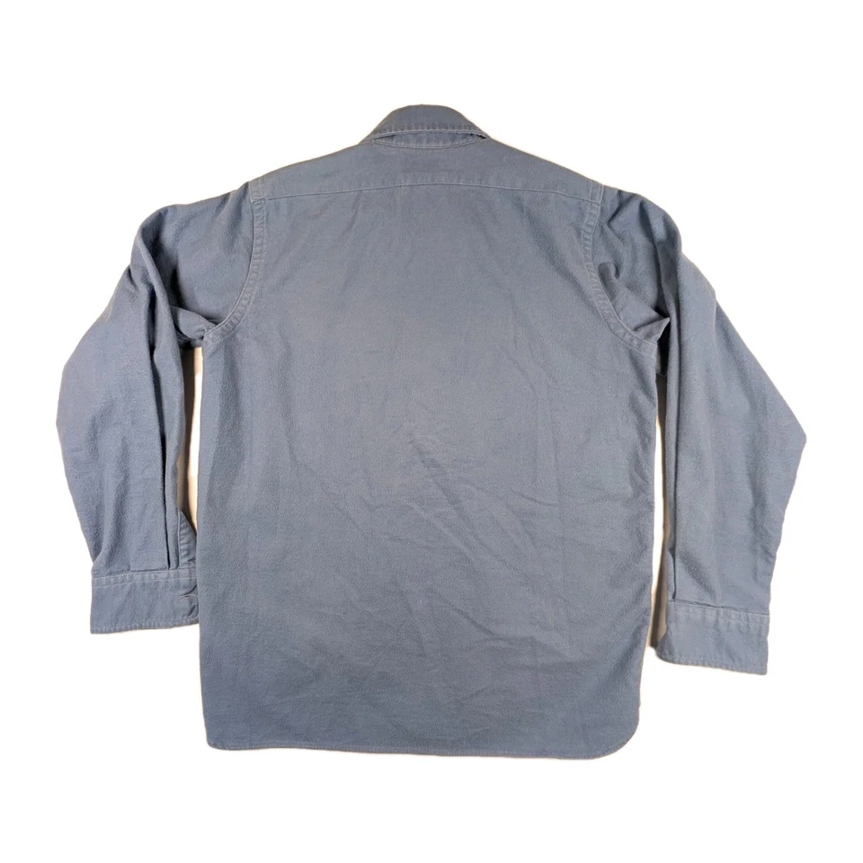 Camisa vintage LL Bean Kids gamuza tela LS abotonada talla 18 azul franela EE. UU. Foto 2 de 4