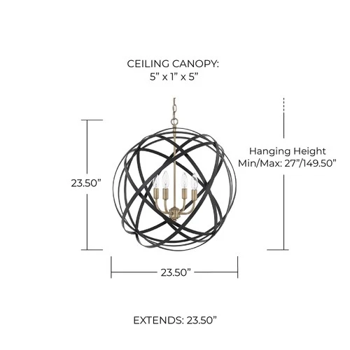 Capital Lighting 4234 Axis 4 Light 23"W Cage Pendant - Picture 3 of 9