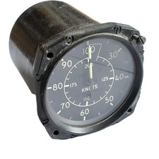 Airspeed Indicator,  Type LUN 1106-8.  Knots 0- 200. Untested. Dated 1974.