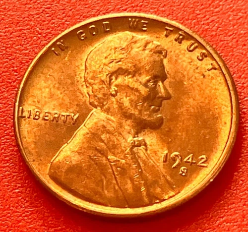 1942-S Lincoln Wheat Cent Penny GEM RED BU From an Original Bank Roll