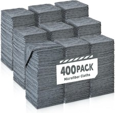 400 Pack Gray Microfiber Cleaning Cloths 12x12 Car Detailing Towels