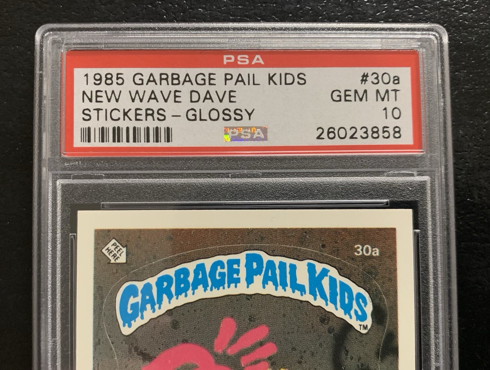 1985 Garbage Pail Kids New Wave Dave 30a PSA 10 GEM MINT-RARE GLOSSY CARD!! TWT view 4