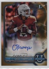 2021 Bowman U Chrome Prospect Gold Lava Refractor 31/50 Casey Thompson Auto 0f5t