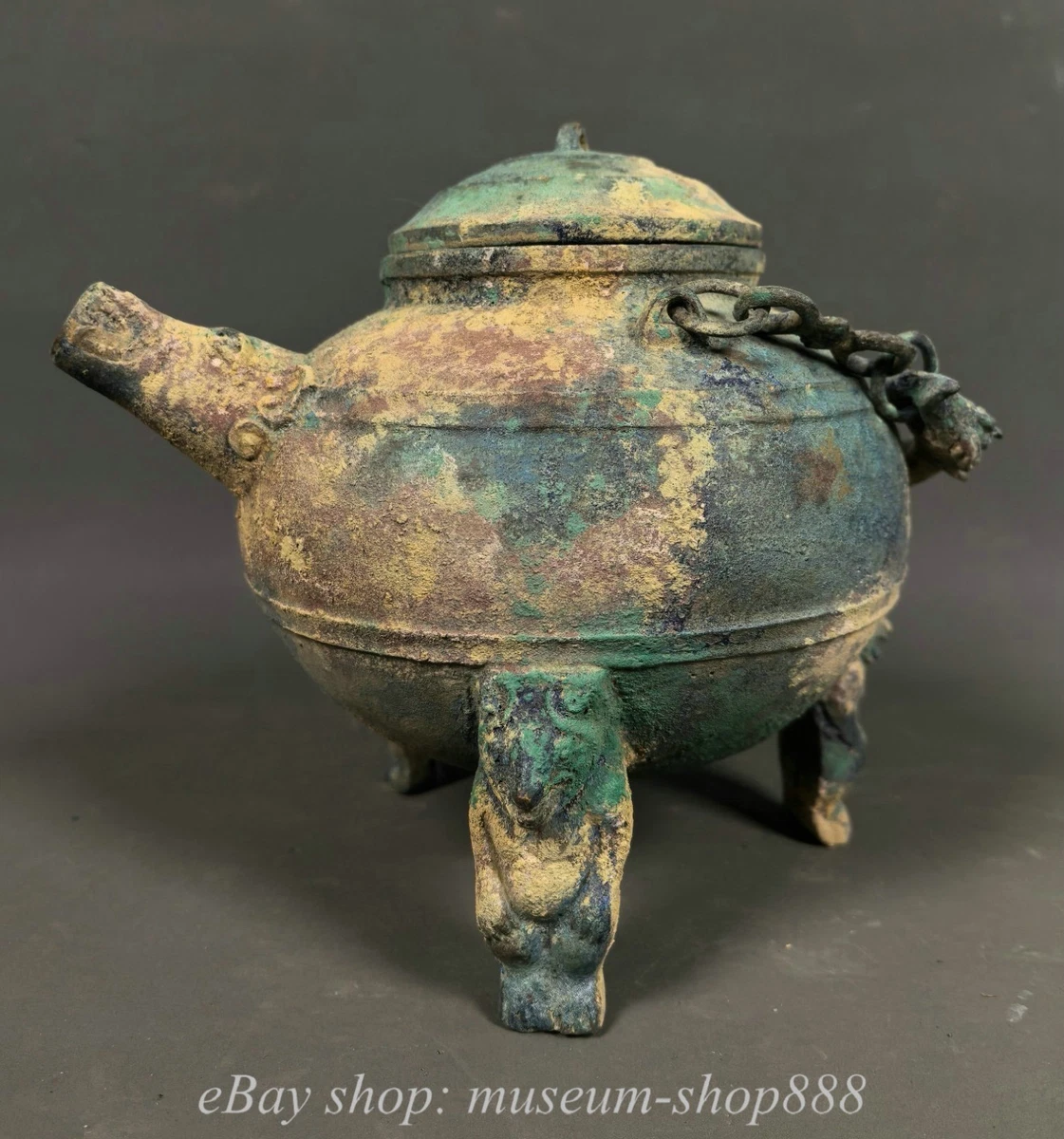 蓝色中国风青铜香炉| eBay