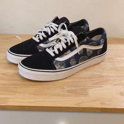 VANS Men's Canvas Graphic Sneakers Black Blue Lace Up US Size 11