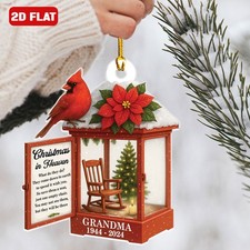 Personalized Lantern Memorial Christmas Ornament Cardinal Memorial Ornament Gift