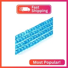 500pcs Czech Faceted Cube Crystal Glass Beads Spacer 6mm 0.24 Inch Aqua Blue