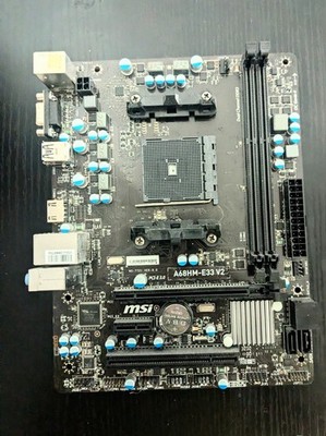 MSI A68HM-E33 V2 Micro ATX Computer Motherboard FM2+ Socket DDR3 VGA DVI 4x USB
