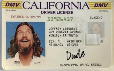 The Dude Jeffrey Lebowski Drivers License Credit Debit Card Skin Cover Sticker