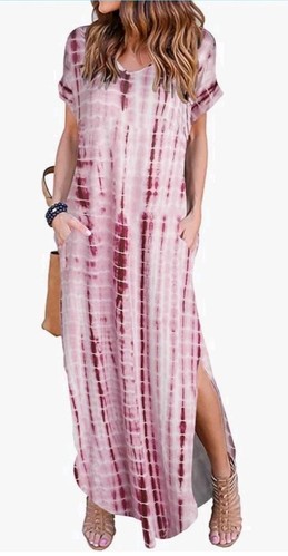 Arolina Women's XL Summer Maxi Dress Short Sleeve V Neck Casual Loose Long