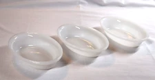 Vintage Glasbake #475 Milk Glass White Oval Au Gratin Dishes 3 Pc