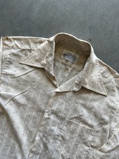 Vintage 70s Kmart Button Up Dagger Collar Geometric Pattern Shirt Men's Medium