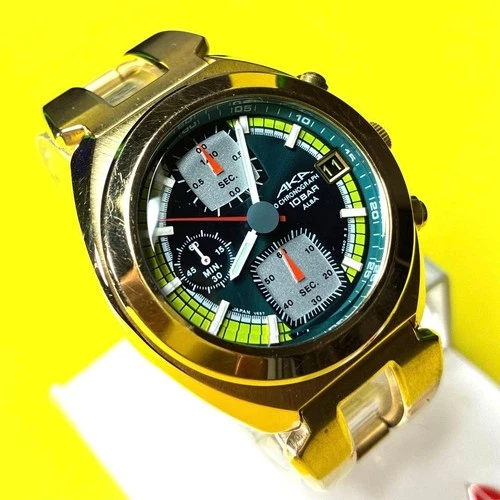 Excellent Vintage 1996 Seiko Alba Aka Chronograph GOLD Qz Mens Watch